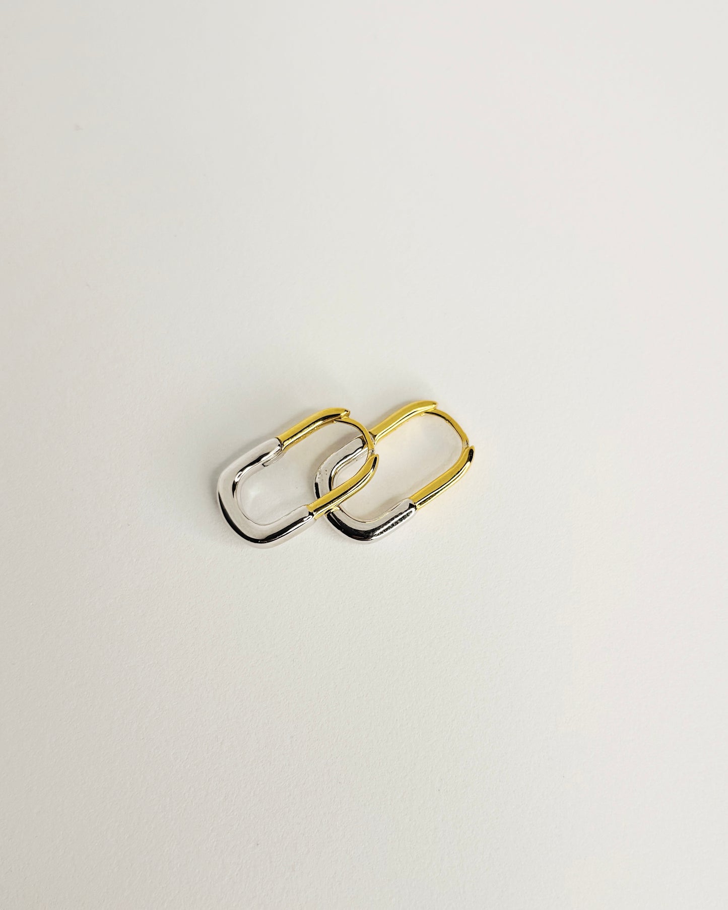 Earrings | Skinny Mixed Metal U-Hoop