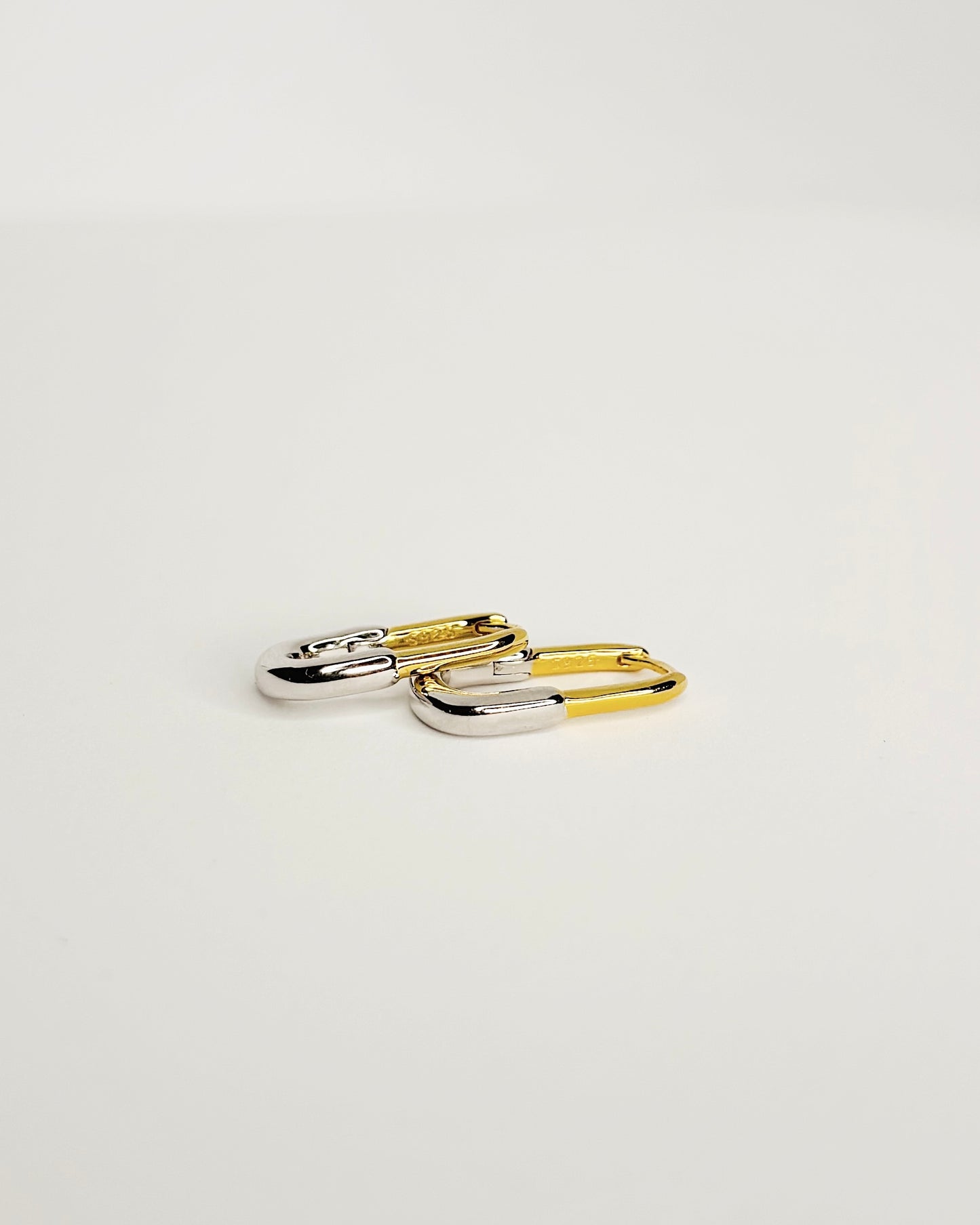 Earrings | Skinny Mixed Metal U-Hoop