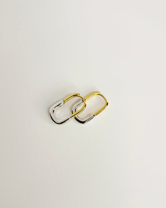 Earrings | Skinny Mixed Metal U-Hoop